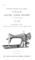 Singer 15-91 console desk sewing machine manual